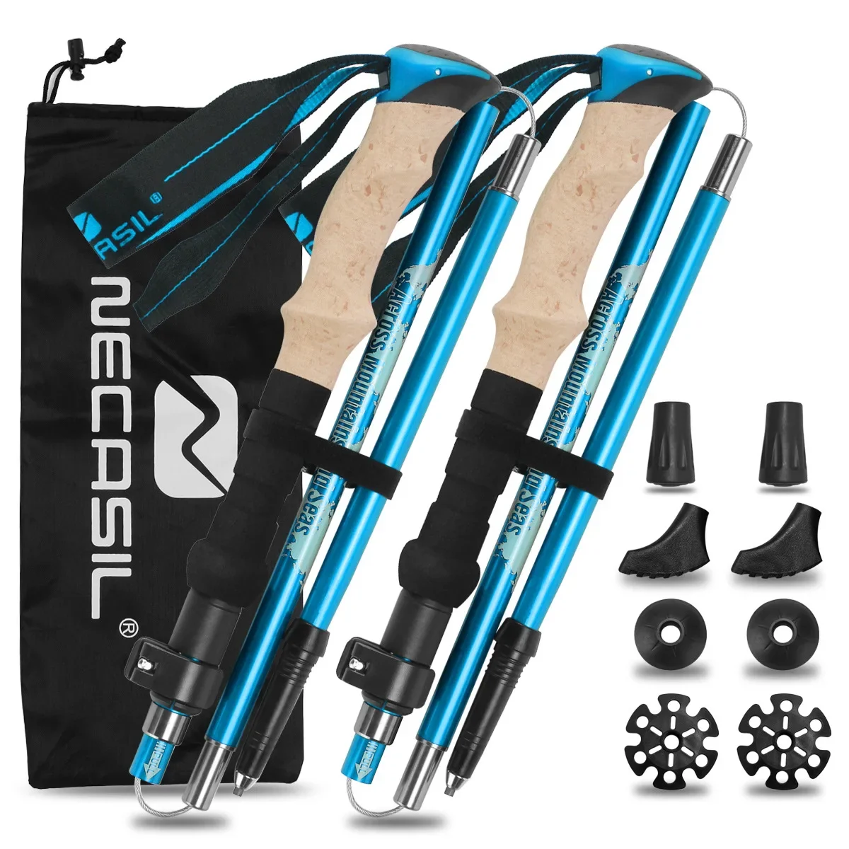 Trekking Pole Carbon - 2팩 경량 접이식 트레킹 폴 세트